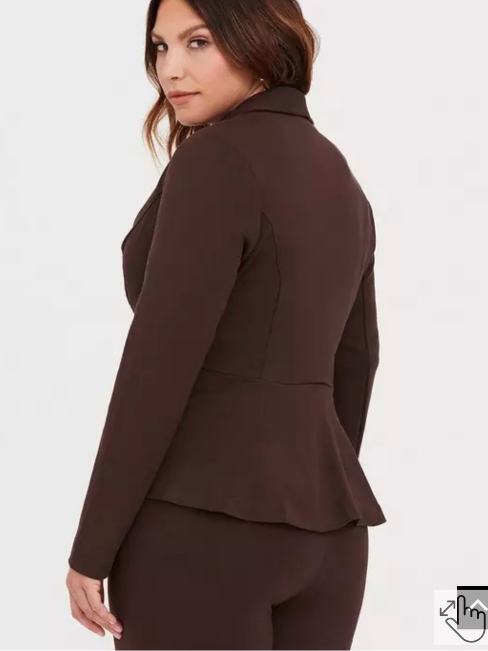 Torrid Studio Ponte Knit Stretch Brown Tailored Blazer Jacket size 1 (14/16) - Picture 7 of 7
